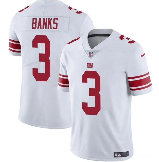 Men's New York Giants #3 Deonte Banks White Vapor Untouchable Limited Football Stitched Jersey